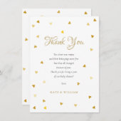 Gold Hearts Baby Dusche Danke, Gedicht Dankeskarte (Vorne/Hinten)