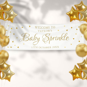 Gold Hearts Baby Sprinkle Dusche Willkommen Banner