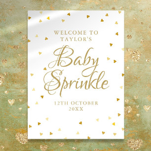 Gold Hearts Baby Sprinkle Willkommensschild Poster