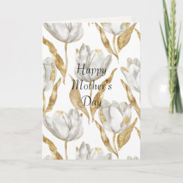 Gold Hearts Balloon Mom (mother's day) Tulips Karte