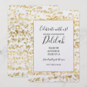 Gold Hearts Birthday Einladung (Vorne/Hinten)