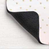 Gold Hearts Blush Pink Ombre Mousepad (Ecke)