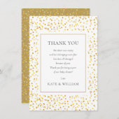 Gold Hearts Confetti Baby Duschgedicht Dankeskarte (Vorne/Hinten)