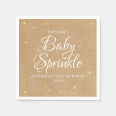 Gold Hearts Confetti Baby Sprinkle / Dusche Rustik Serviette (Vorderseite)