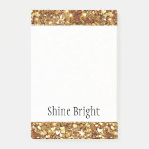Gold Hearts Confetti Glam Post-it Klebezettel