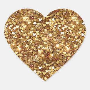 Gold Hearts Confetti Herz-Aufkleber