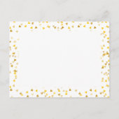 Gold Hearts Confetti Save the Date Ankündigungspostkarte (Rückseite)