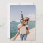 Gold Hearts Confetti Script-Foto Save The Date (Rückseite)