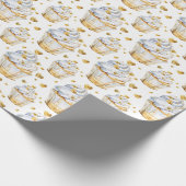 Gold Hearts Cupcakes Birthday Geschenkpapier (Ecke)