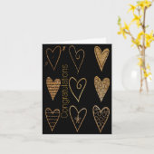 Gold Hearts Custom Wedding Grußkarte Karte (Gelbe Blume)