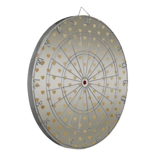 Gold Hearts Dartboard Dartscheibe (Vorderseite Links)