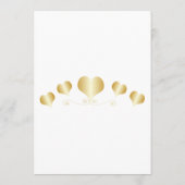 Gold Hearts Design Hochzeit Menükarte (Rückseite)