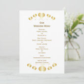 Gold Hearts Design Hochzeit Menükarte (Stehend Vorderseite)