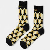 Gold Hearts Design Personalisiert Socken (Linkes Detail)