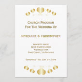 Gold Hearts Design Wedding Programm (Vorderseite)