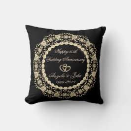 Gold Hearts Diamonds 50. Hochzeitstag Kissen