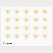 Gold Hearts DIY White Monogram Herz-Aufkleber (Blatt)