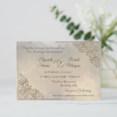 Gold Hearts Einladung zur Hochzeit und Registrieru (Stehend Vorderseite)