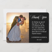 Gold Hearts Foto Hochzeit Vielen Dank Dankeskarte (Vorderseite)