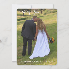 Gold Hearts Fotovorlage Hochzeit Vielen Dank Dankeskarte