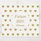 Gold Hearts Future Mrs. Brautparty Schaumweinetikett (Einzelnes Label)