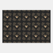 Gold Hearts Geschenkpapier Set (Vorderseite)