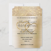 Gold Hearts Glam Sparkle Wedding Einladung (Vorderseite)