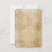 Gold Hearts Glam Sparkle Wedding RSVP Karte (Rückseite)