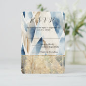 Gold Hearts Glam Sparkle Wedding RSVP Karte (Stehend Vorderseite)