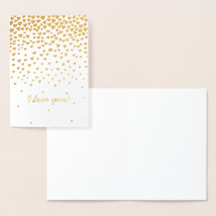 Gold Hearts I Liebe Sie Folienkarte