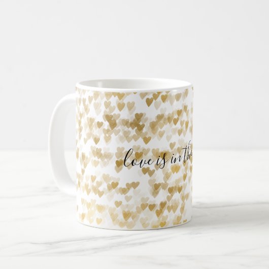 Gold Hearts Kaffeetasse (Vorderseite Links)