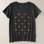 Gold Hearts mit Zitat Große Größe T-Shirt