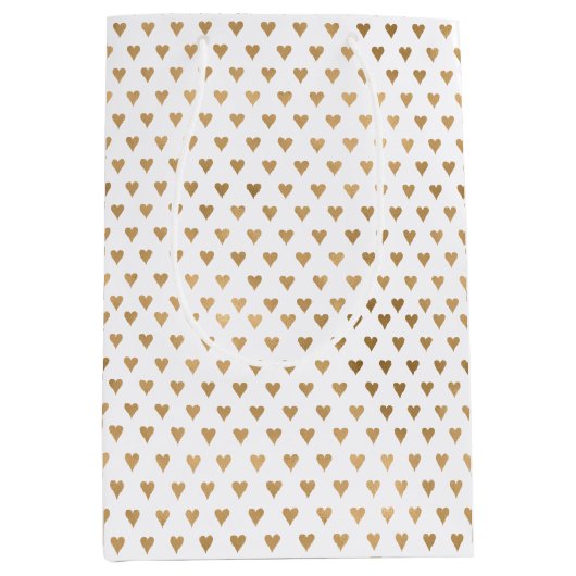 Gold Hearts Mittlere Geschenktüte (Vorderseite)