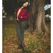 Gold Hearts Muster Black Fashion Travel Workout Leggings