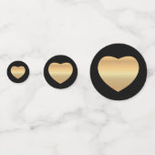 Gold Hearts on Black Konfetti (Vorderseiten)