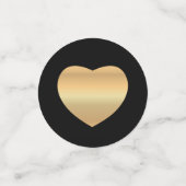 Gold Hearts on Black Konfetti (Klein Vorderseite)