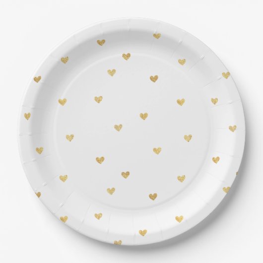 Gold Hearts Pappteller (Vorderseite)