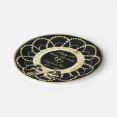 Gold Hearts Pearls 50. Wedding Anniversar Pappteller (Schrägansicht)