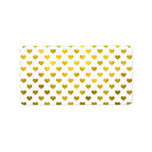 Gold Hearts Polka Dot Herz Metallisches Muster Adressaufkleber