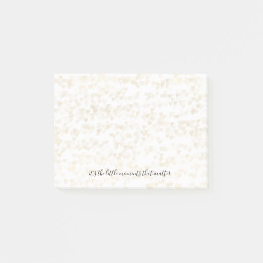 Gold Hearts Post-it Klebezettel (Vorderseite)