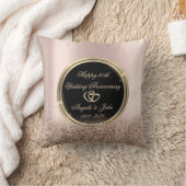 Gold Hearts Rose Gold Glitzer 50 Jahre Kissen (Decke)