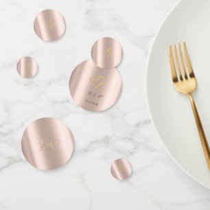 Gold Hearts Rose Gold Konfetti