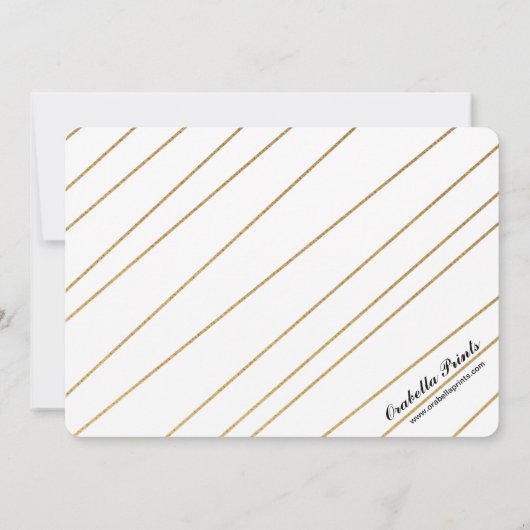 Gold Hearts Schwarz-weiß Ankündigung Datum freihal (Rückseite)