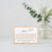 Gold Hearts Script auf der White Wedding Website Begleitkarte (Stehend Vorderseite)