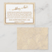 Gold Hearts Script auf der White Wedding Website Begleitkarte (Vorne/Hinten)