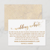Gold Hearts Script auf der White Wedding Website Begleitkarte (Vorne/Hinten)