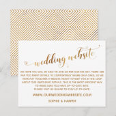 Gold Hearts Script auf der White Wedding Website Postkarte (Vorne/Hinten)