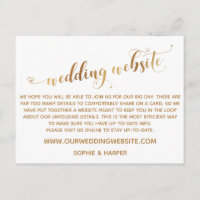 Gold Hearts Script auf der White Wedding Website