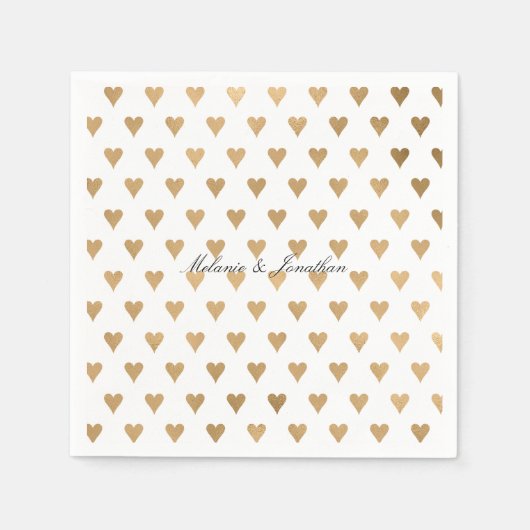 Gold Hearts Serviette (Vorderseite)
