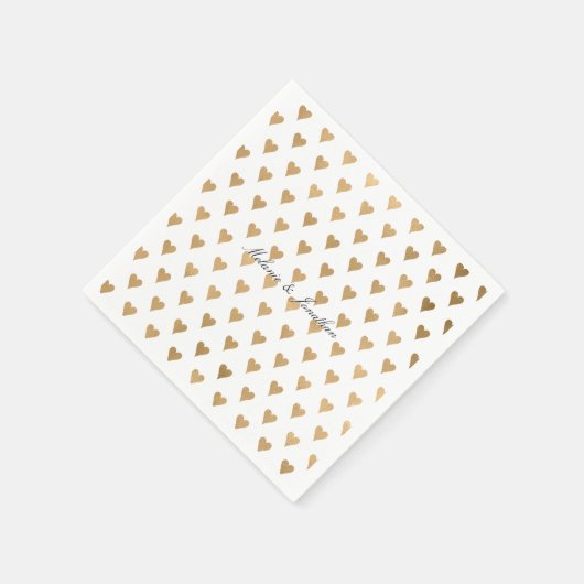 Gold Hearts Serviette (Ecke)